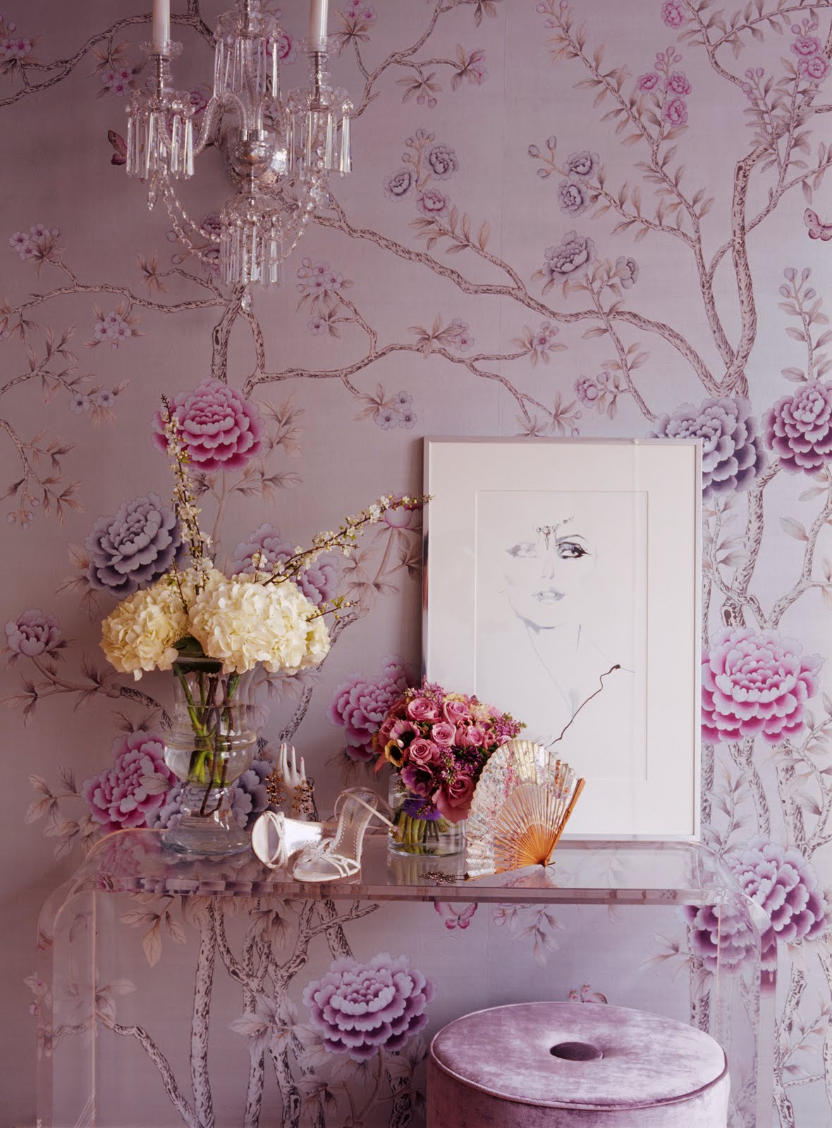 gournay wallpaper,purple,pink,lilac,violet,still life photography
