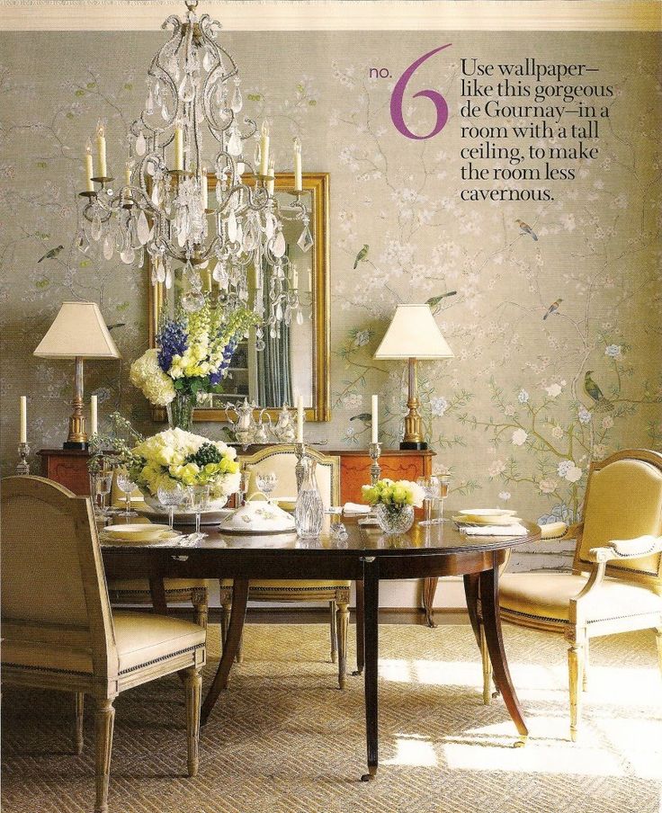 gournay wallpaper,dining room,room,interior design,furniture,table