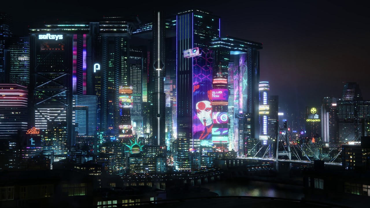 fond d'écran animé nuit de la ville,zone métropolitaine,paysage urbain,ville,zone urbaine,gratte ciel