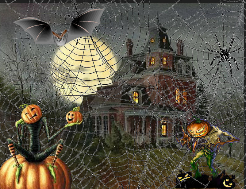 maison fond d'écran en direct,citrouille,des bonbons ou un sort,citrouille d'halloween,toile d'araignée,illustration