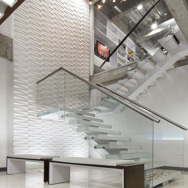paneles de papel tapiz 3d,escalera,pretil,arquitectura,diseño de interiores,habitación