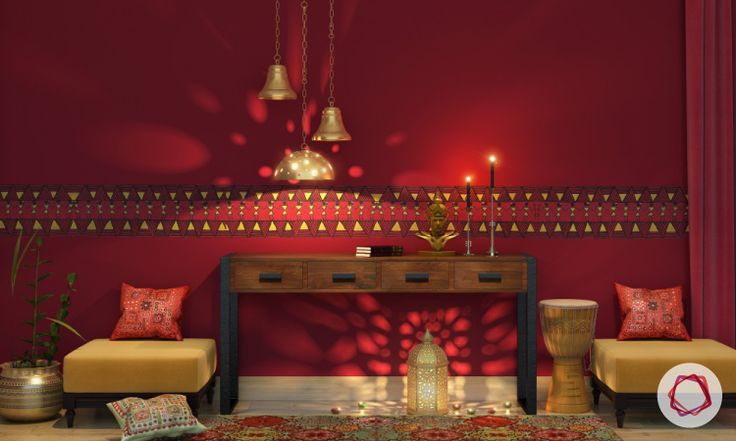 wallpaper designs for bedroom indian,red,room,furniture,living room,interior design