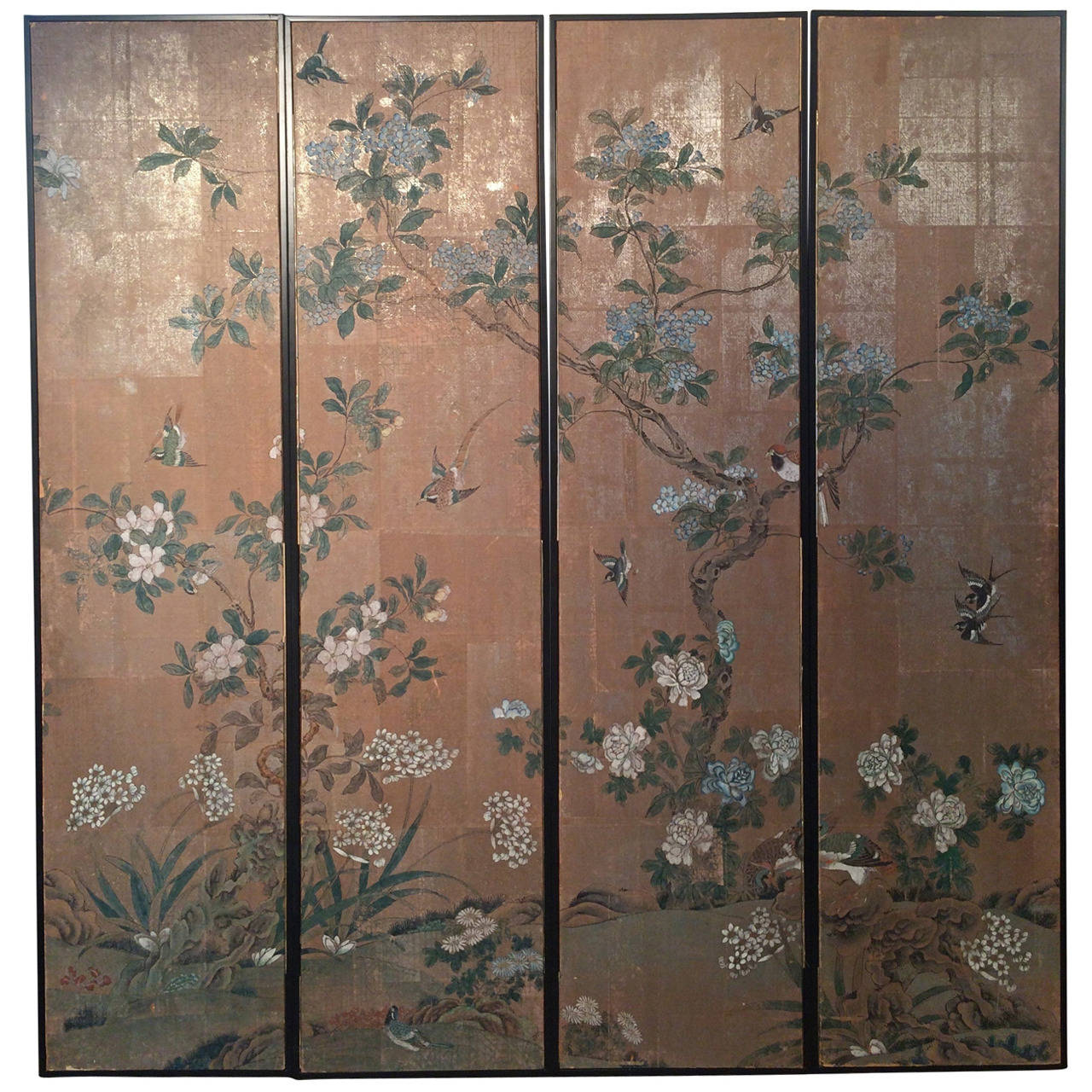 シノワズリー壁紙パネル,褐色,間仕切り,葉,現代美術,ドア