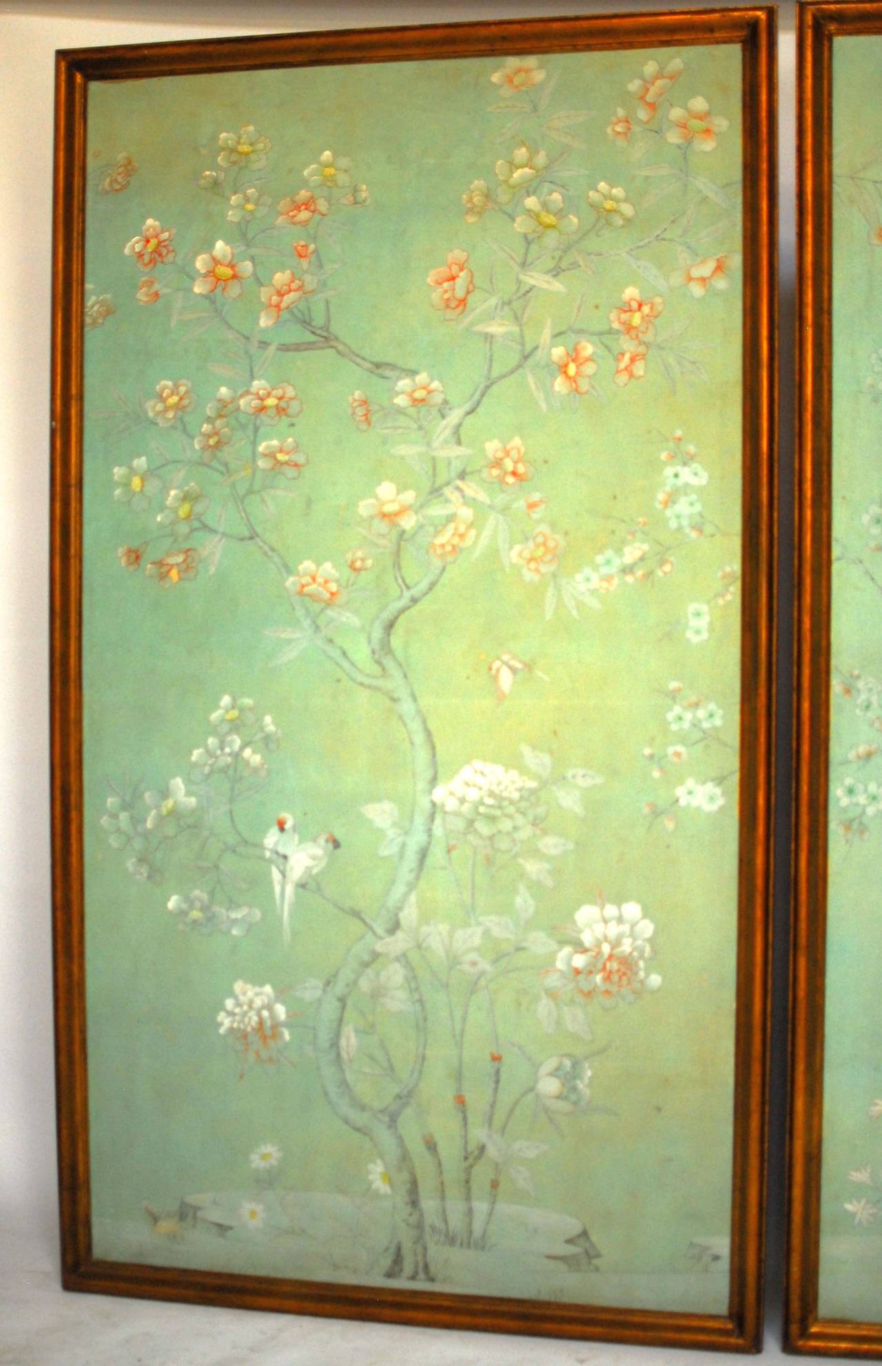 chinoiserie tapetenpaneele,gemälde,moderne kunst,bildende kunst,bilderrahmen,kunst