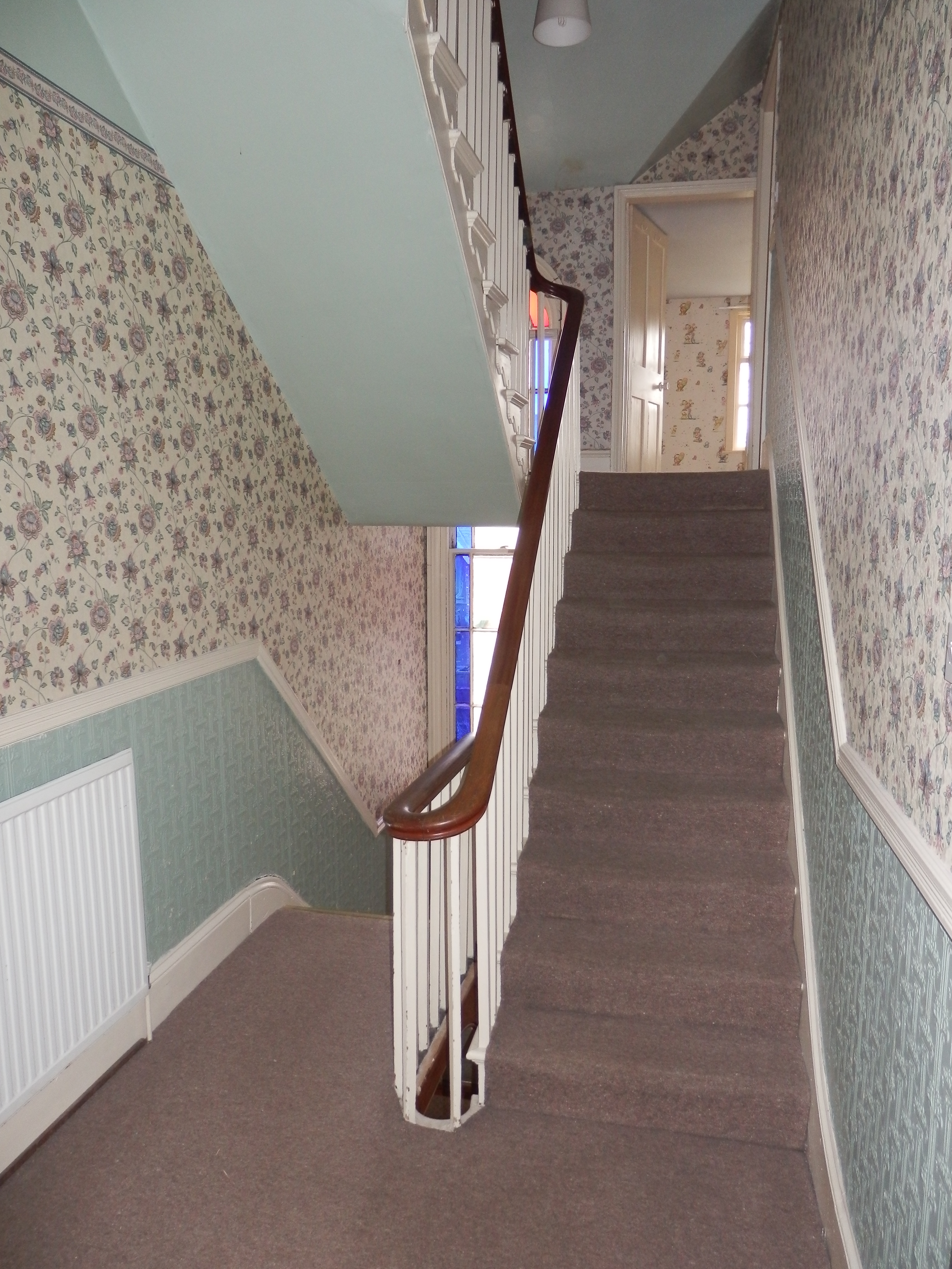 dado wallpaper,stairs,handrail,property,wall,room