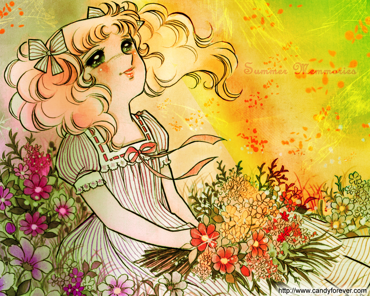 candy candy wallpaper,illustration,art,fictional character,plant,flower
