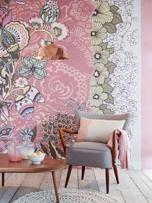 fun wallpaper for walls,pink,wallpaper,wall,room,interior design