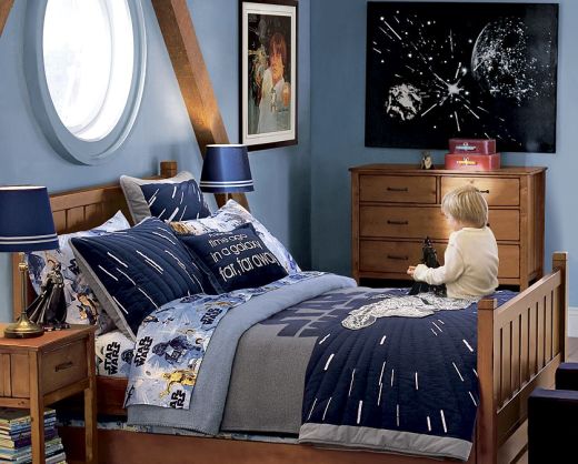 star wars bedroom wallpaper,bedroom,bed,furniture,bed sheet,room