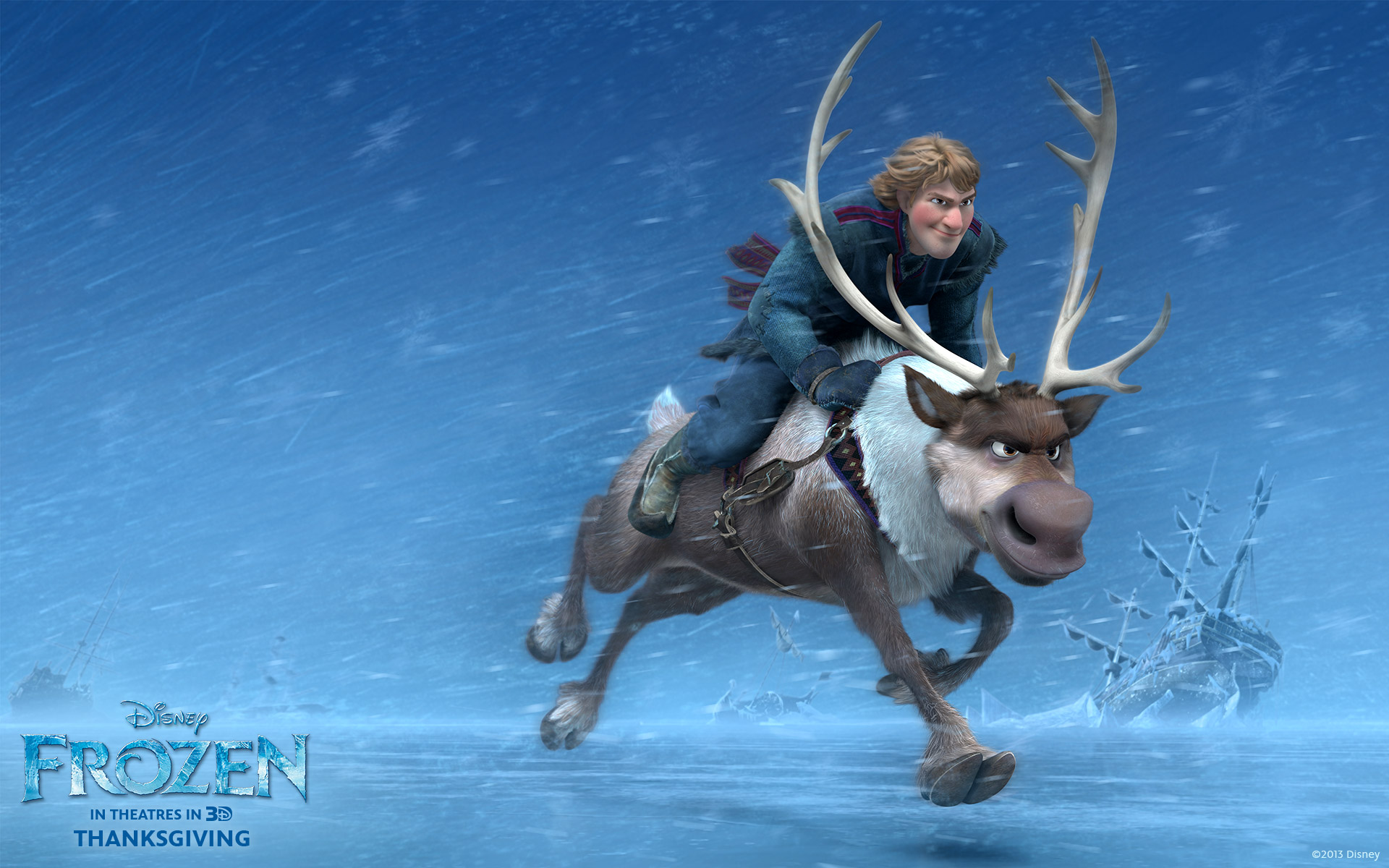 free movie wallpaper download,reindeer,deer,sky,elk,organism