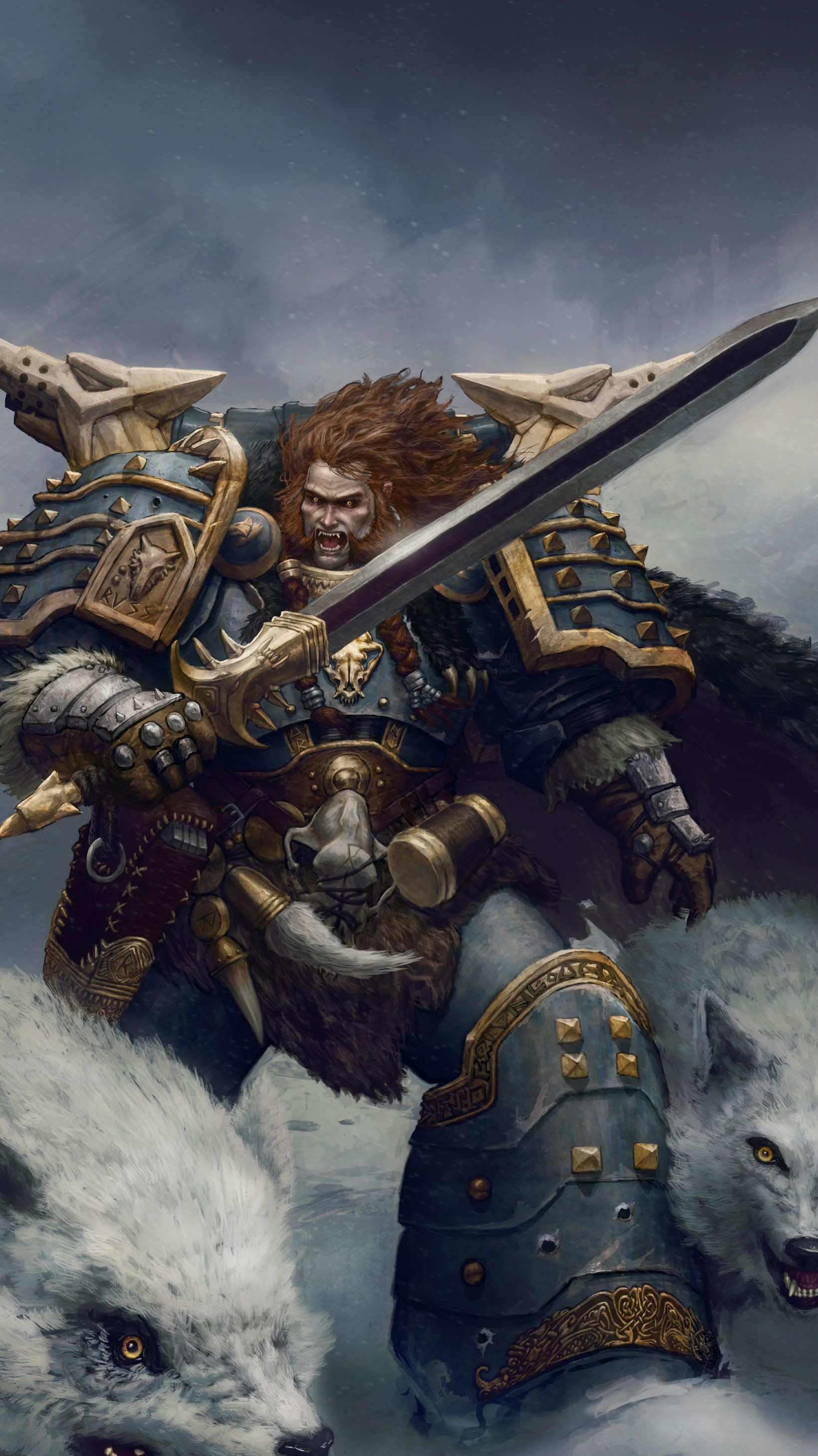 warhammer 40000 wallpaper,cg artwork,mythology,fictional character,warlord,illustration