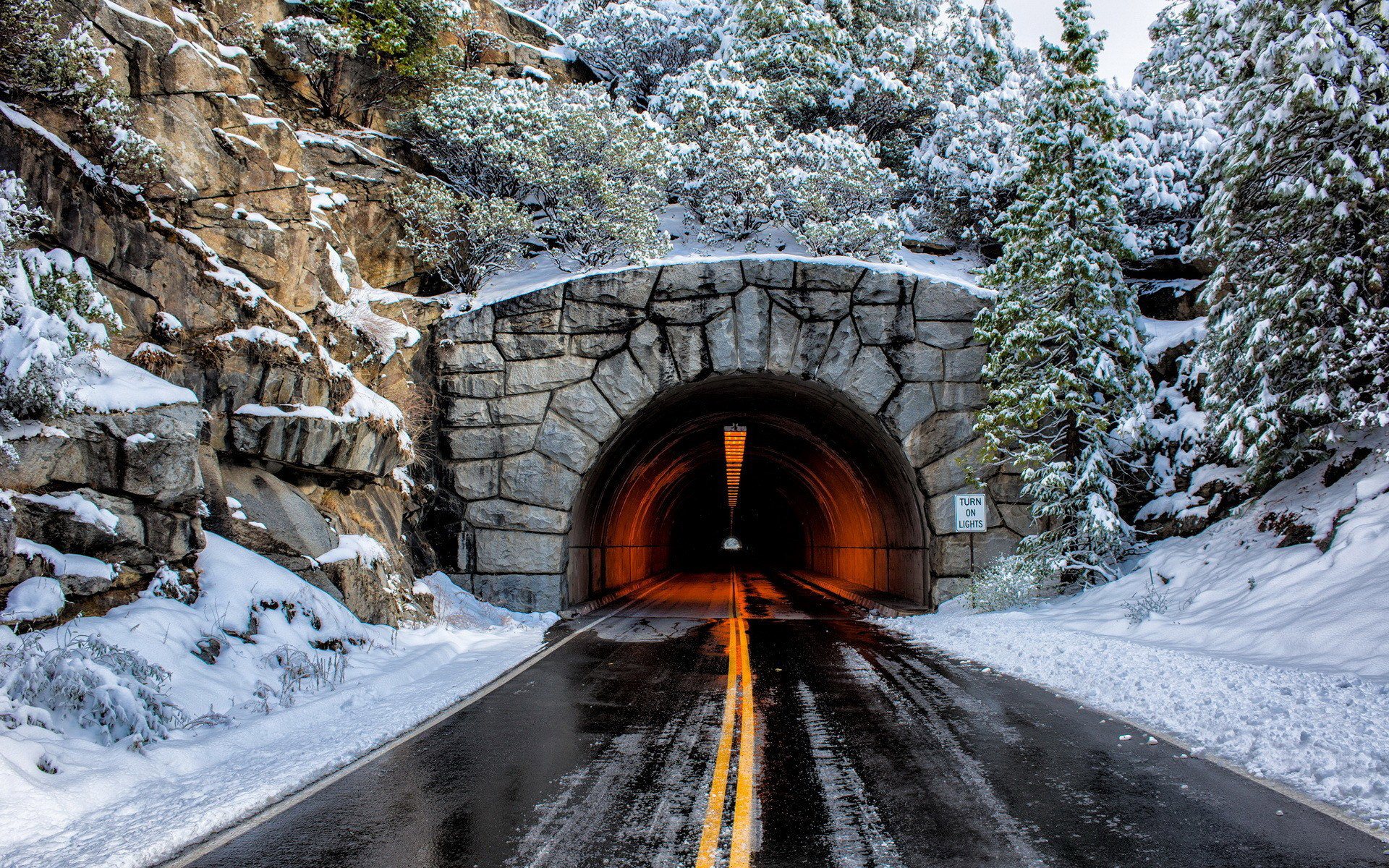 fond d'écran tunnel,tunnel,neige,hiver,route,métro