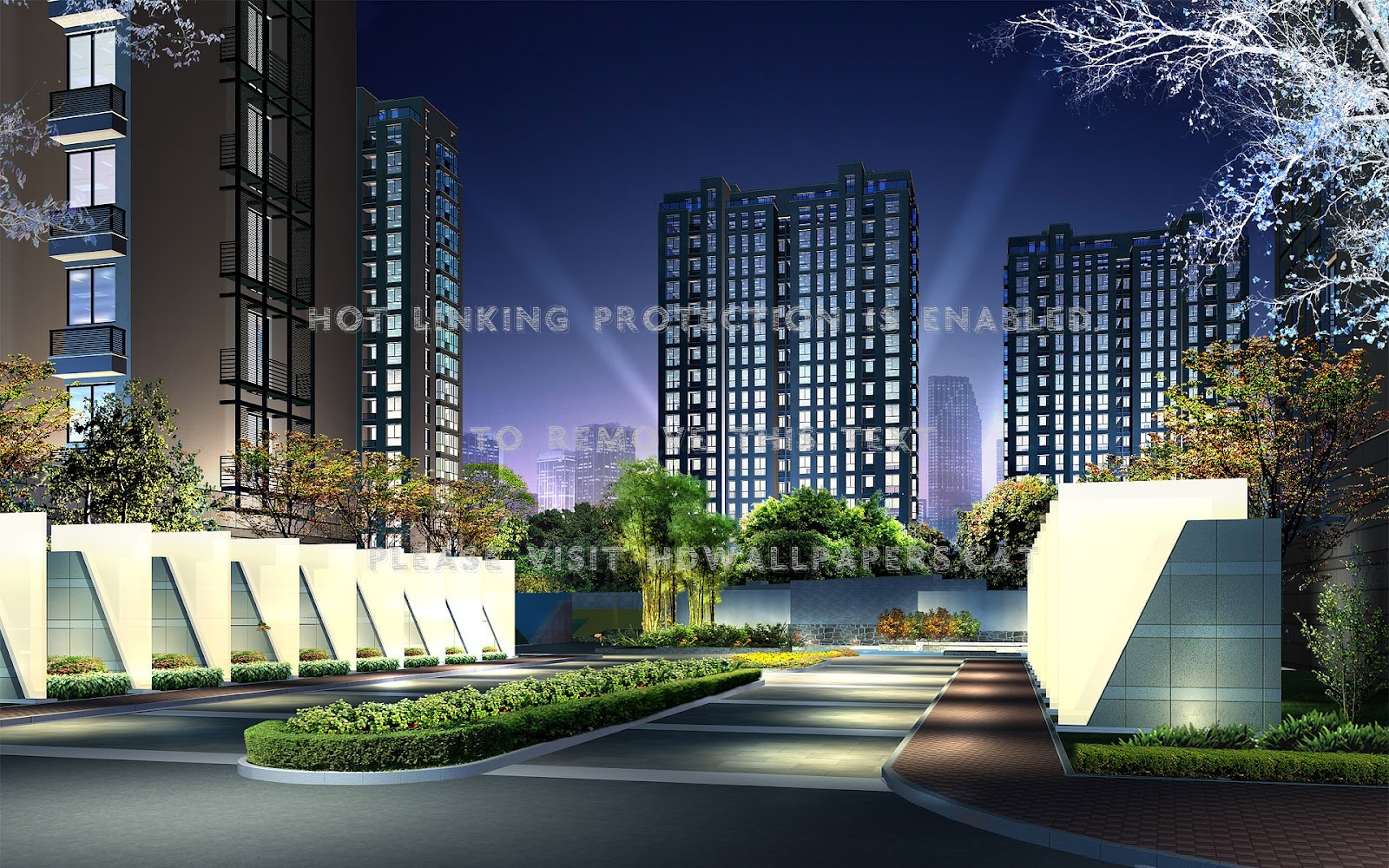 building wallpaper 3d,metropolitan area,condominium,residential area,tower block,building