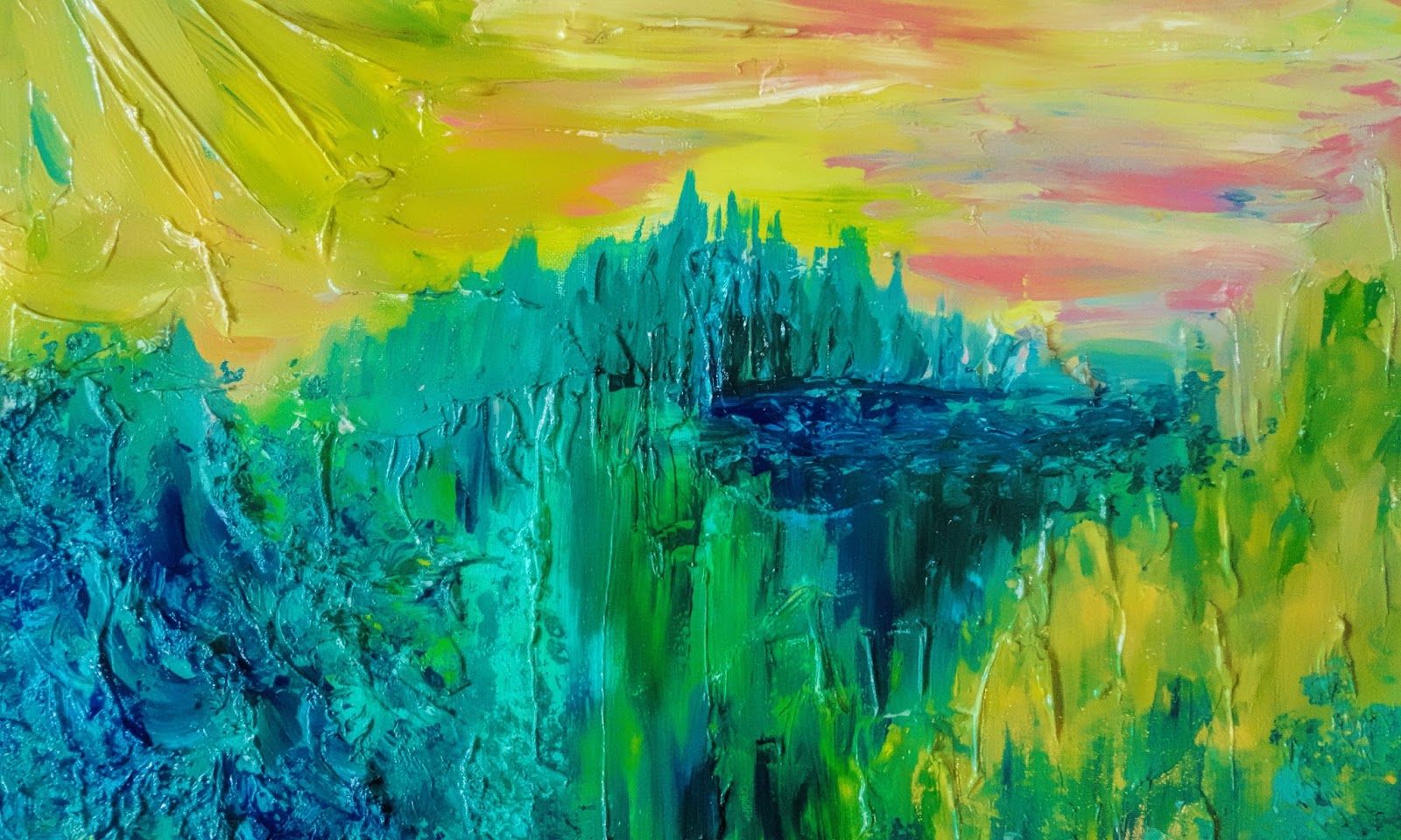 abstrakte kunst tapete hd,gemälde,natur,grün,acrylfarbe,natürliche landschaft