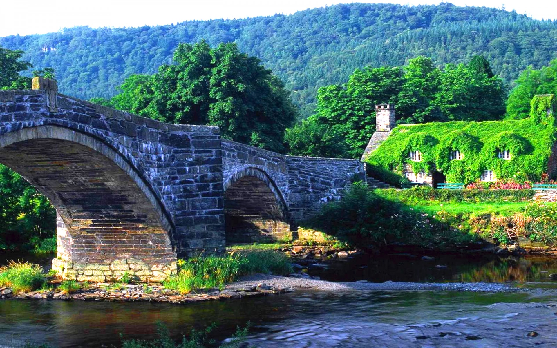 freie landschaft tapete,bogenbrücke,natürliche landschaft,natur,brücke,wasser