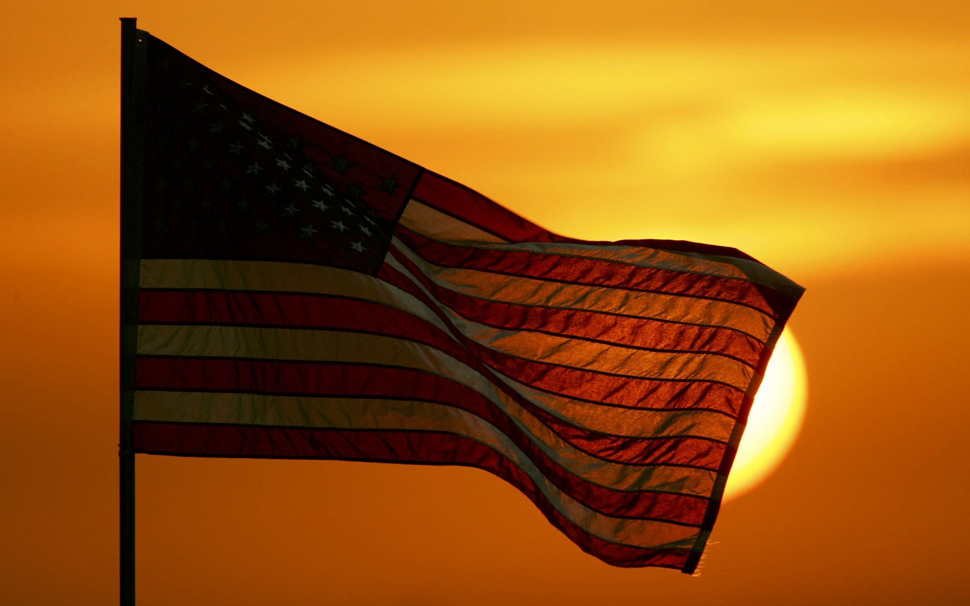 미국 벽지,깃발,주황색,하늘,선,일몰