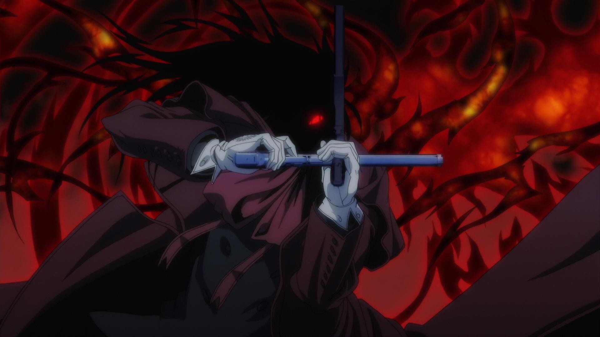 fond d'écran hellsing hd,rouge,personnage fictif,oeuvre de cg,illustration,conception graphique