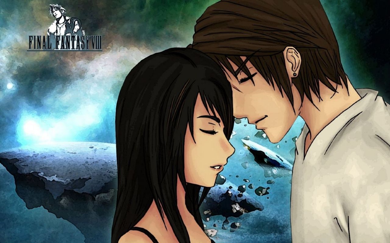 ff8 wallpaper,anime,cg artwork,cartoon,black hair,sky