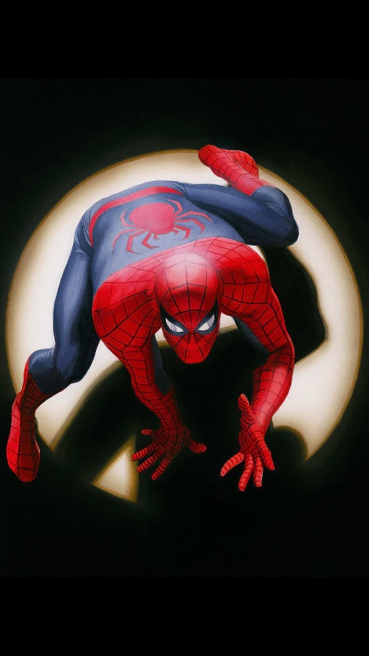 alex ross wallpaper,red,spider man,fictional character,organism,superhero