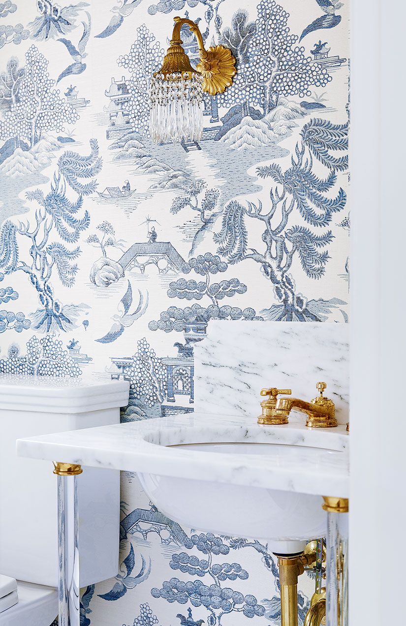 blue chinoiserie wallpaper,wallpaper,room,interior design,interior design,furniture