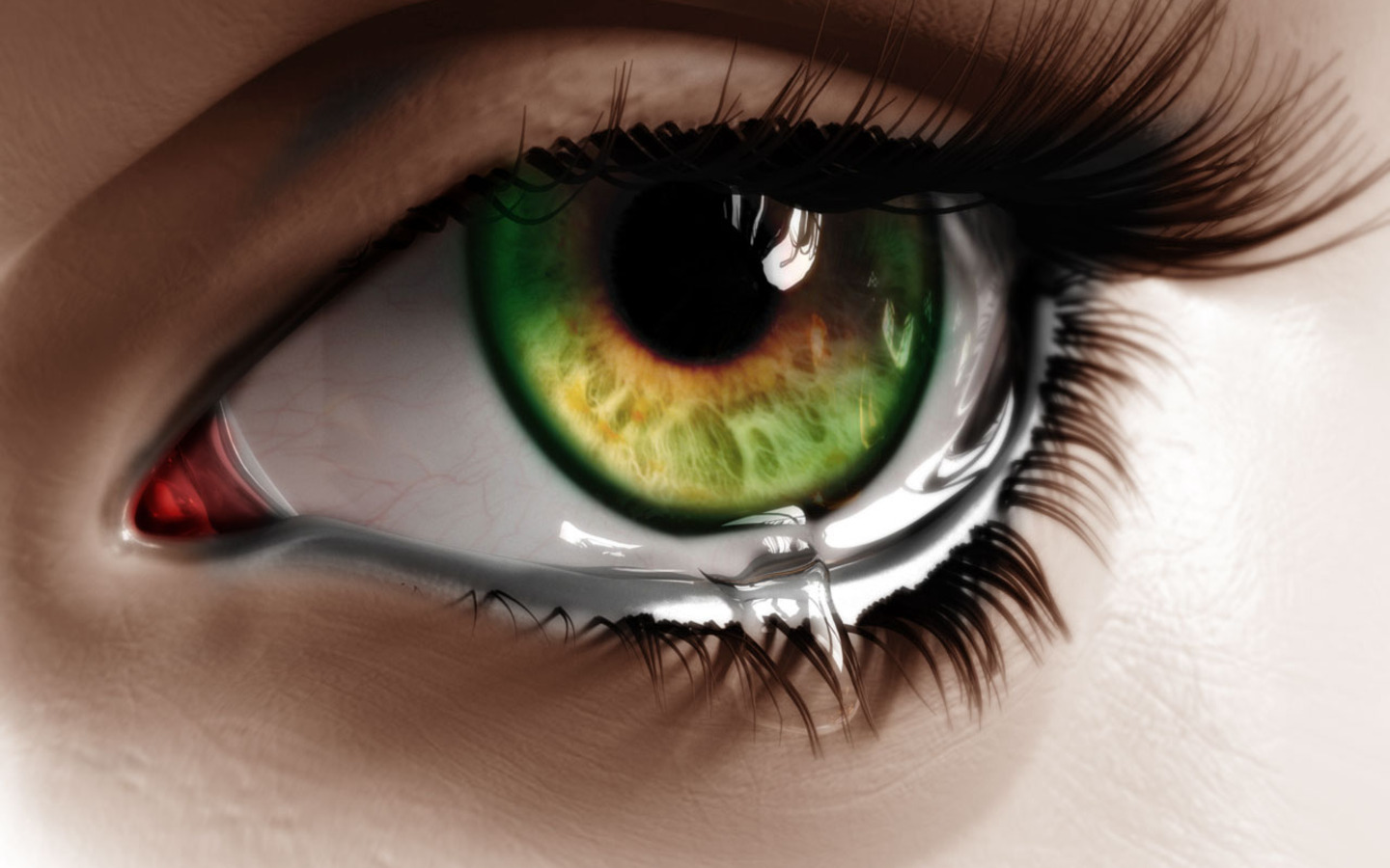 涙の壁紙で美しい目,緑,眼,まつげ,虹彩,眉