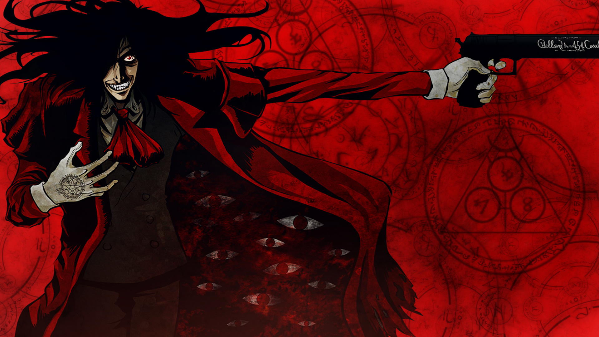 alucard wallpaper hd,red,cg artwork,fictional character,illustration,demon