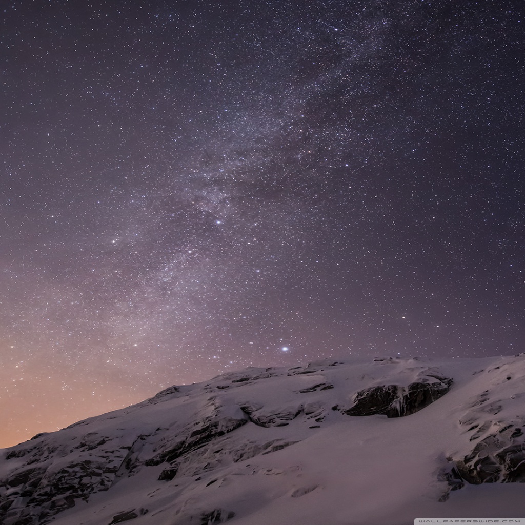 sfondo predefinito ios 10,cielo,atmosfera,notte,oggetto astronomico,montagna