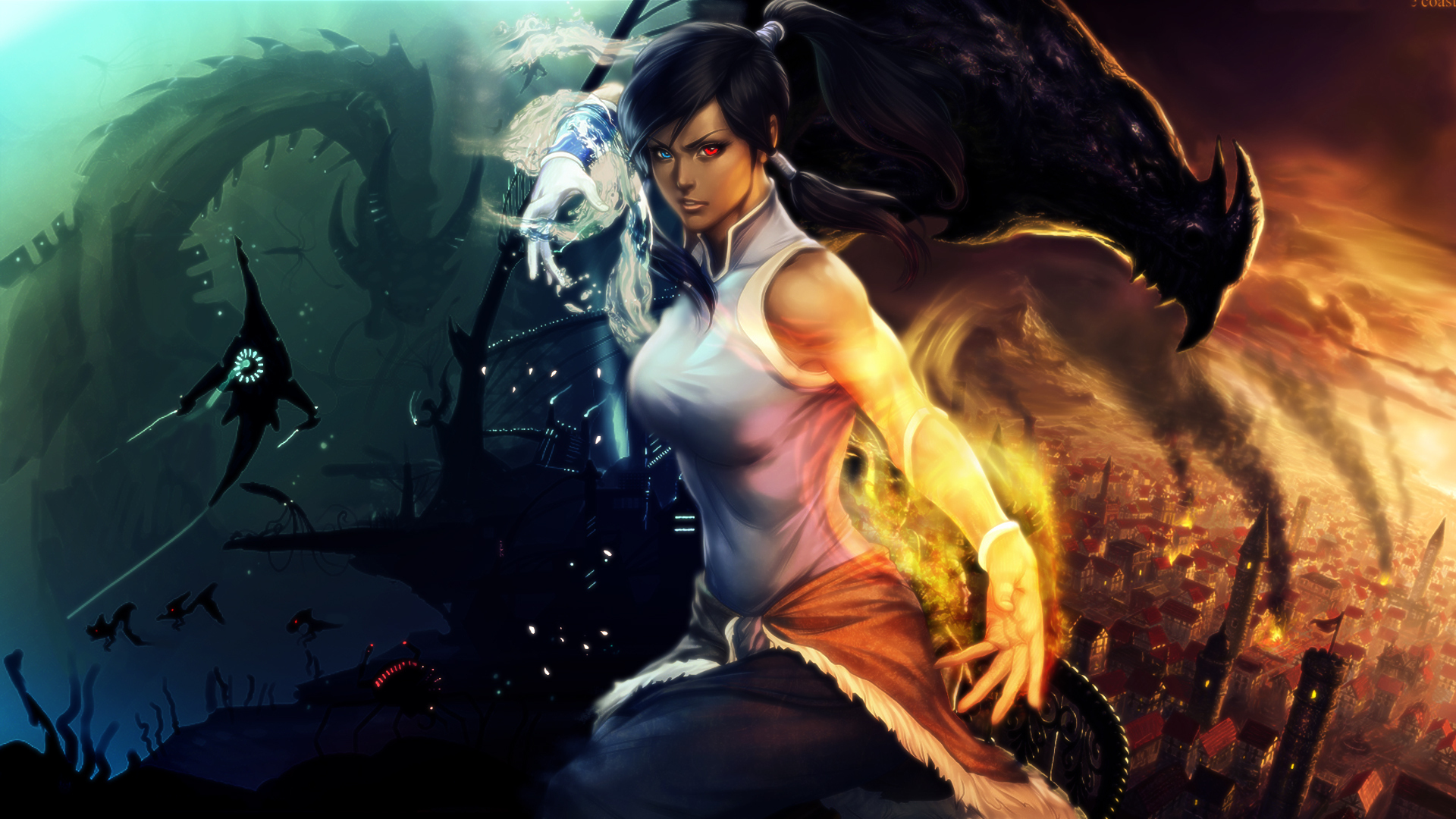 korra wallpaper,cg artwork,illustration,fictional character,demon,mythology