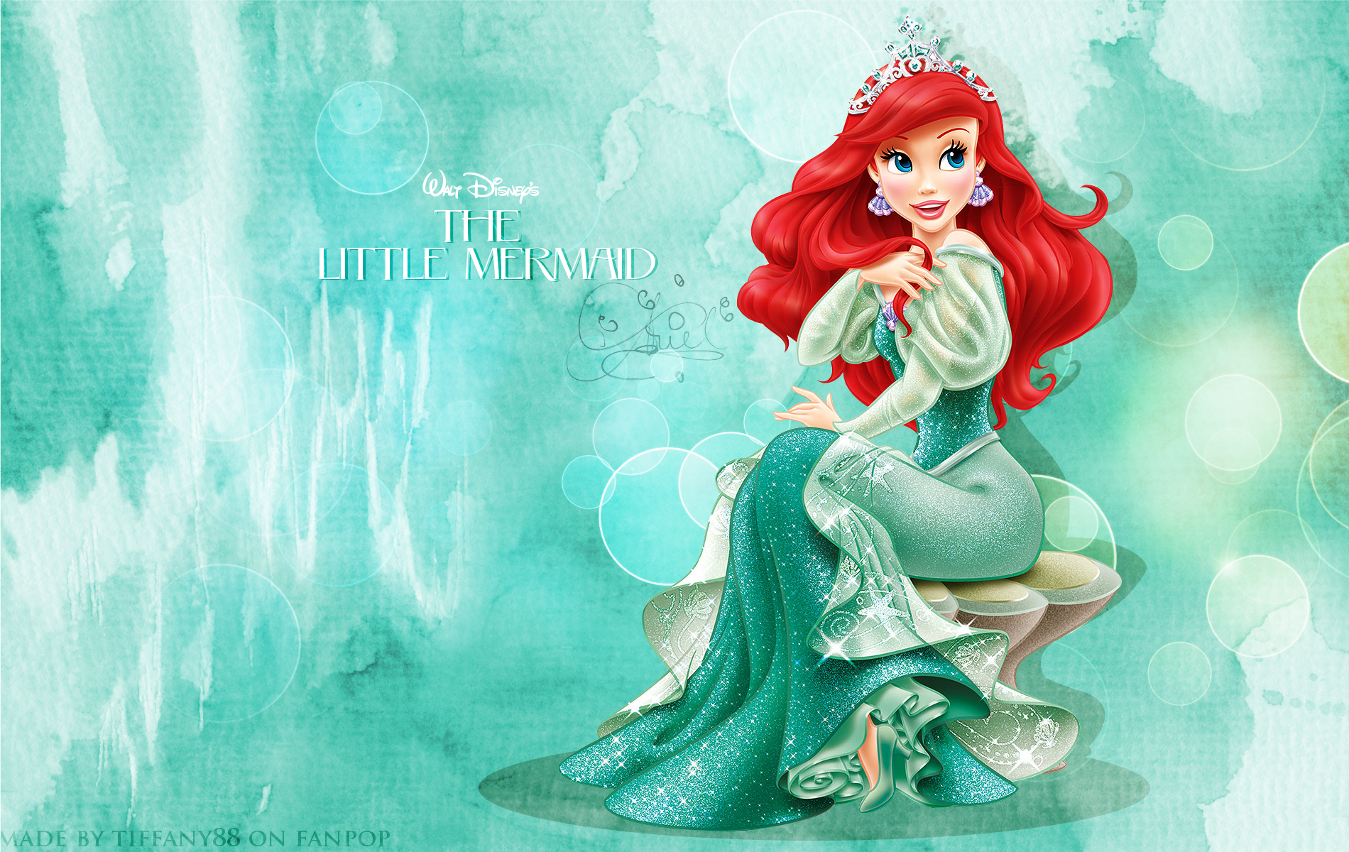 princess ariel wallpaper,cartoon,illustration,fictional character,doll,animated cartoon