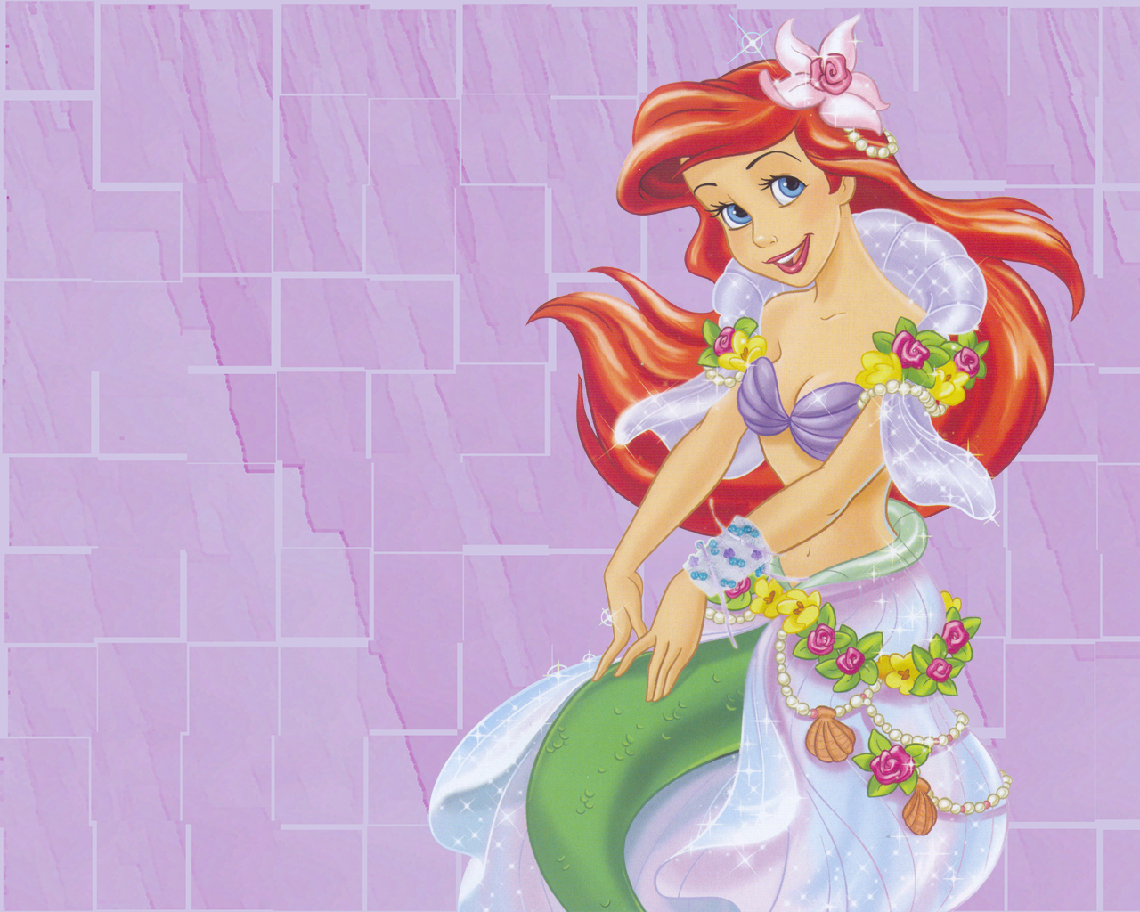 princess ariel wallpaper,cartoon,fictional character,animated cartoon,illustration,plant