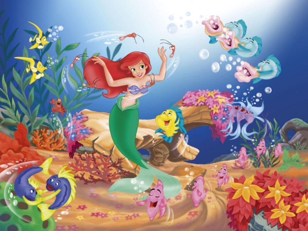 princess ariel wallpaper,animated cartoon,cartoon,fictional character,illustration,organism