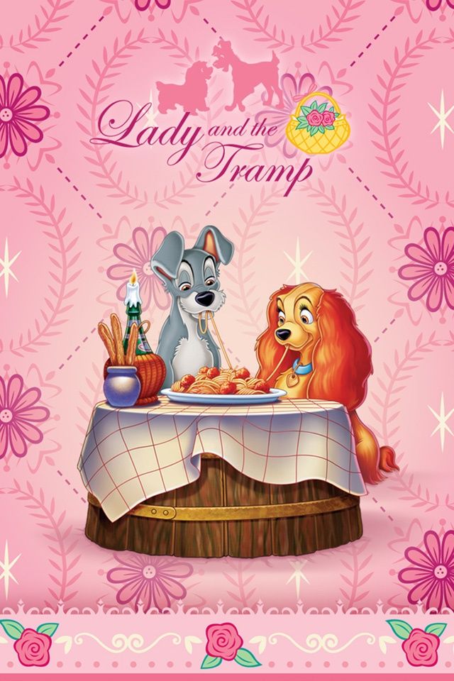 lady and the tramp wallpaper,pink,illustration