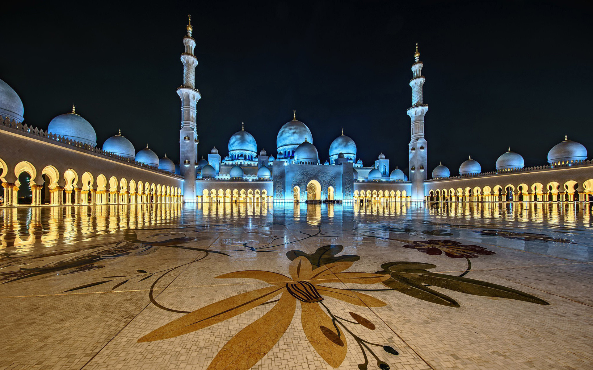 fondo de pantalla islámico 1920x1080,mezquita,lugares sagrados,edificio,noche,lugar de adoración