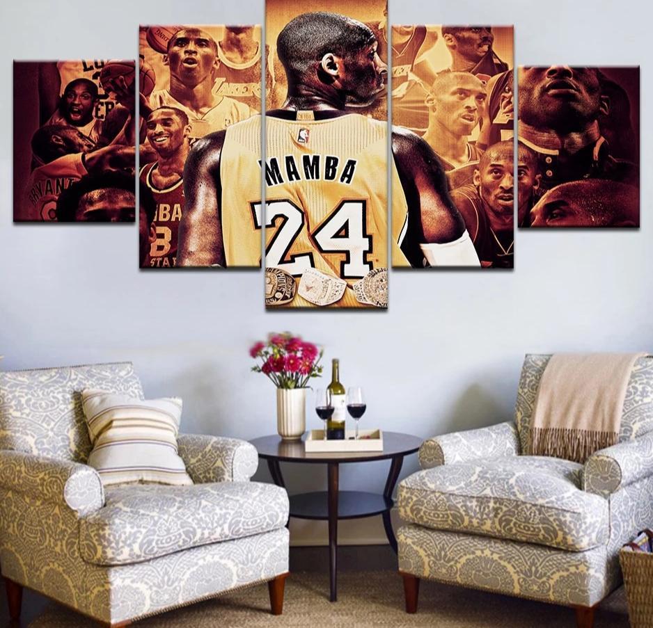 kobe bryant wallpaper,room,modern art,wall,furniture,brown