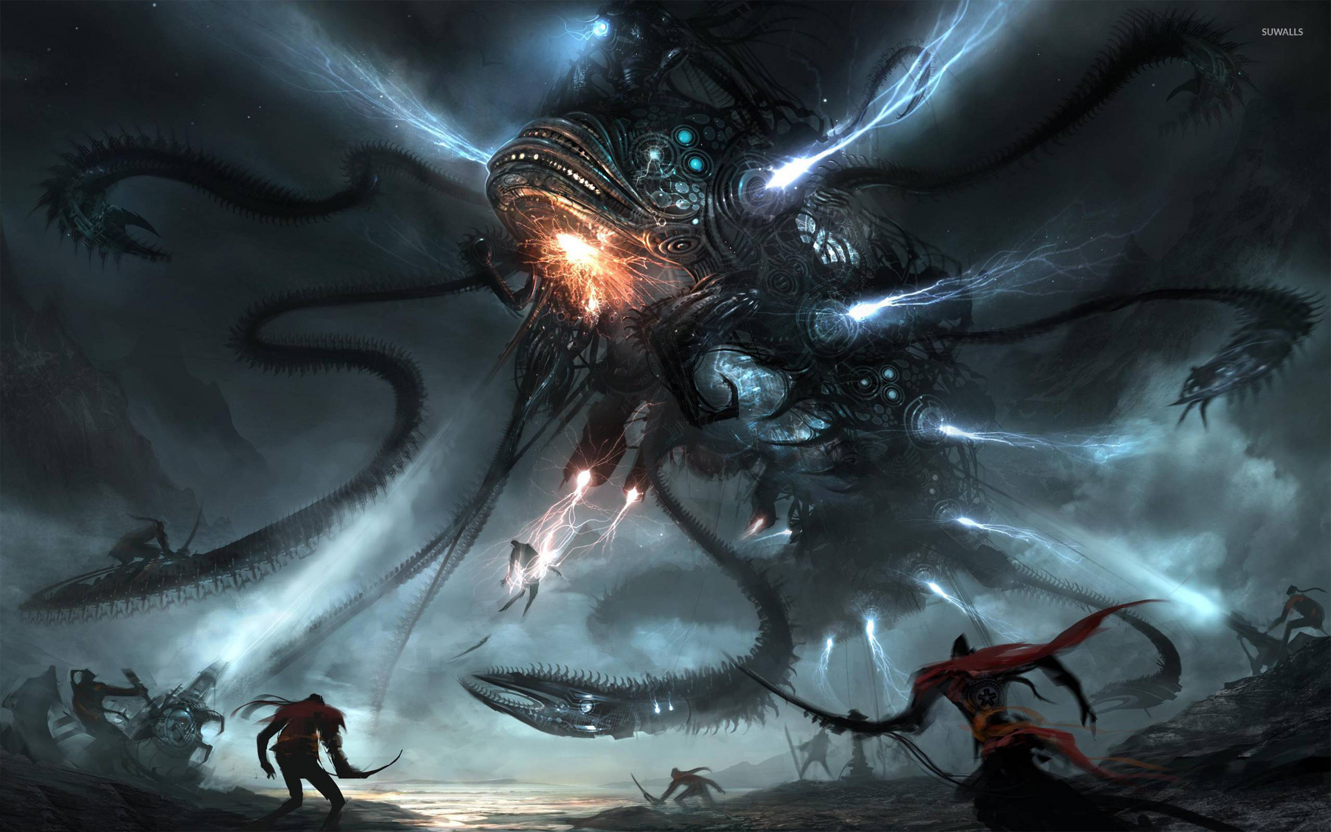 alien wallpaper,action adventure game,cg artwork,darkness,mythology,demon