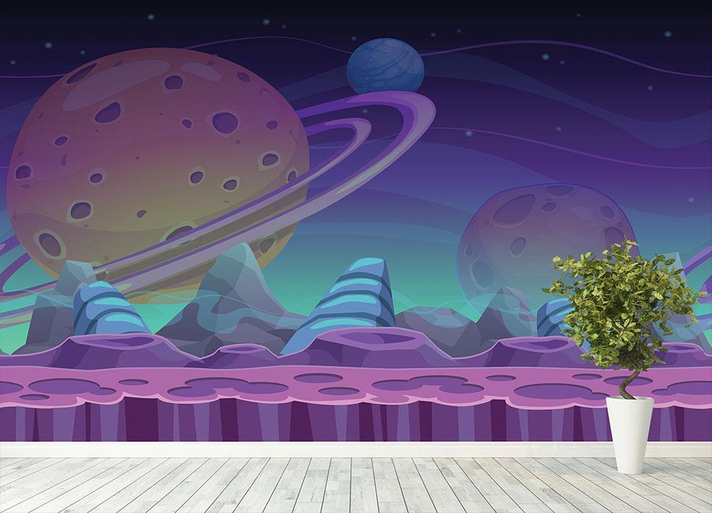 외계인 벽지,보라색,삽화,하늘,밤,미술
