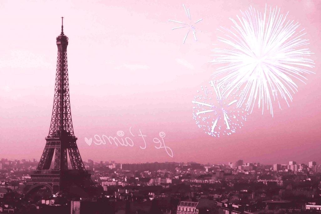 paris wallpaper,landmark,metropolitan area,tower,pink,atmospheric phenomenon