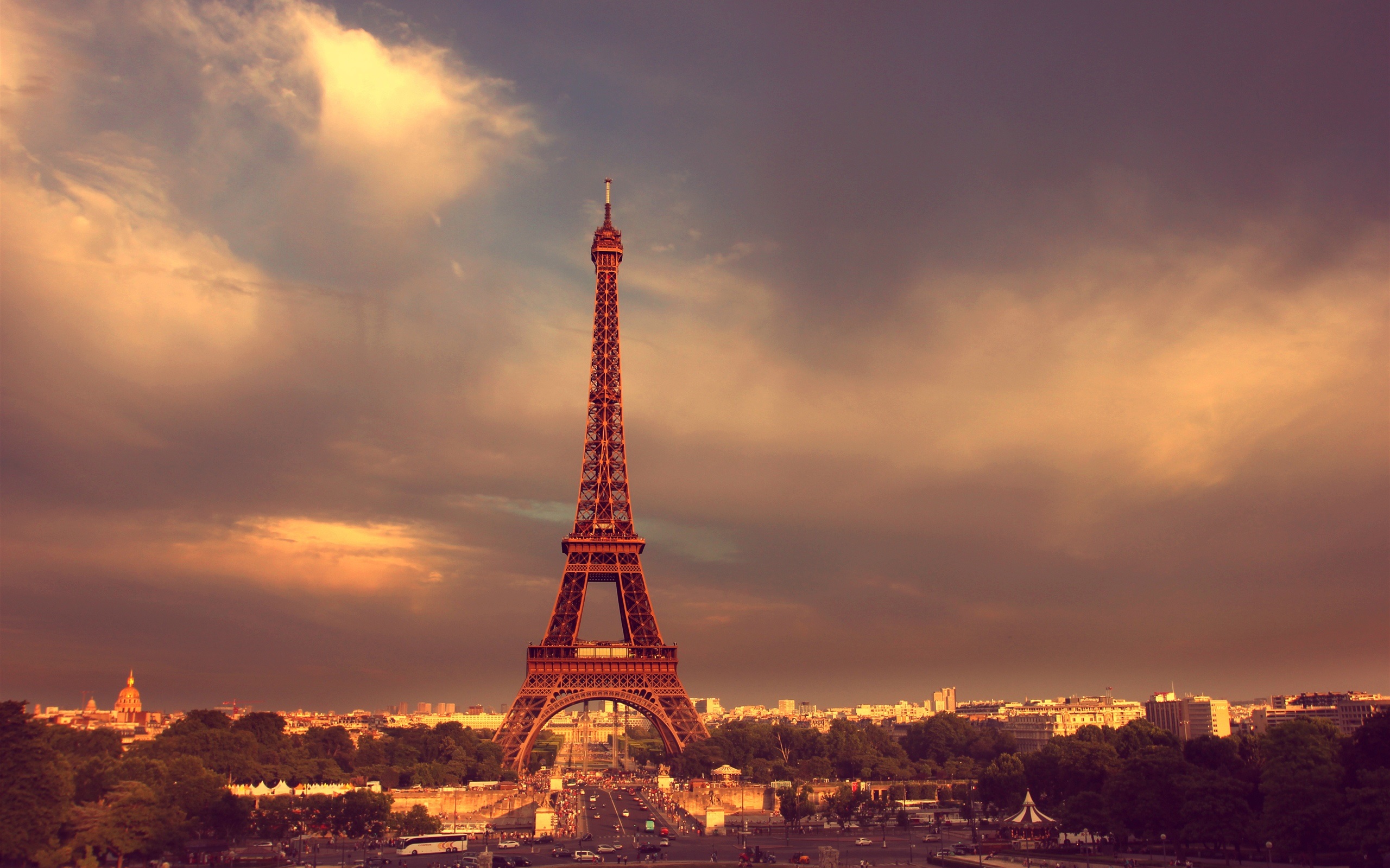 Wallpaper Paris, Eiffel Tower, France, Road, Cars, - Eiffel Tower