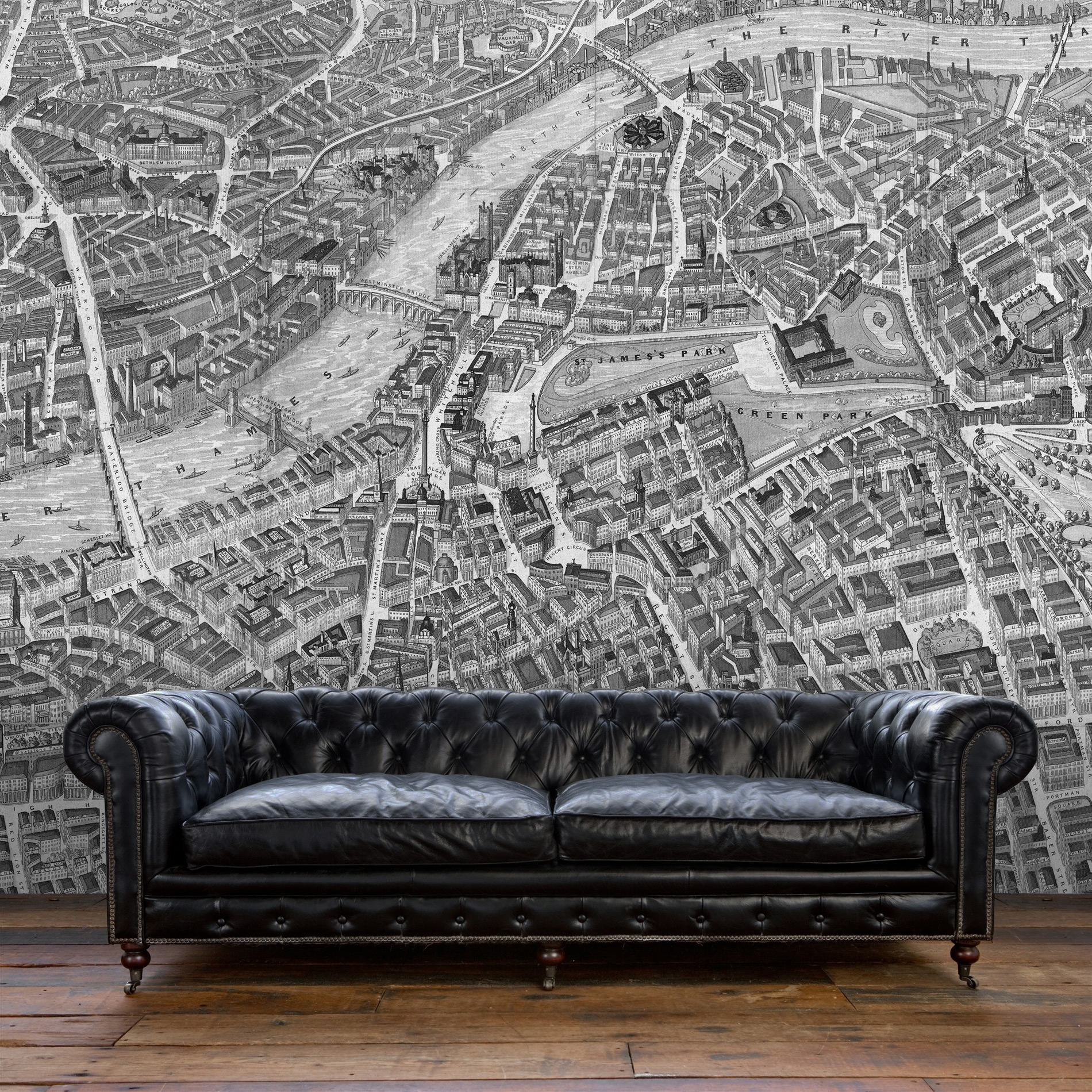 london wallpaper,furniture,couch,wall,wallpaper,sofa bed