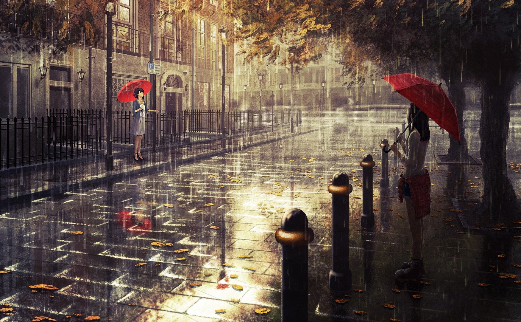 london wallpaper,red,rain,atmosphere,street,shadow