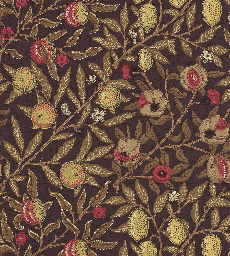 ウィリアム・モリス壁紙,パターン,褐色,花柄,ピンク,繊維