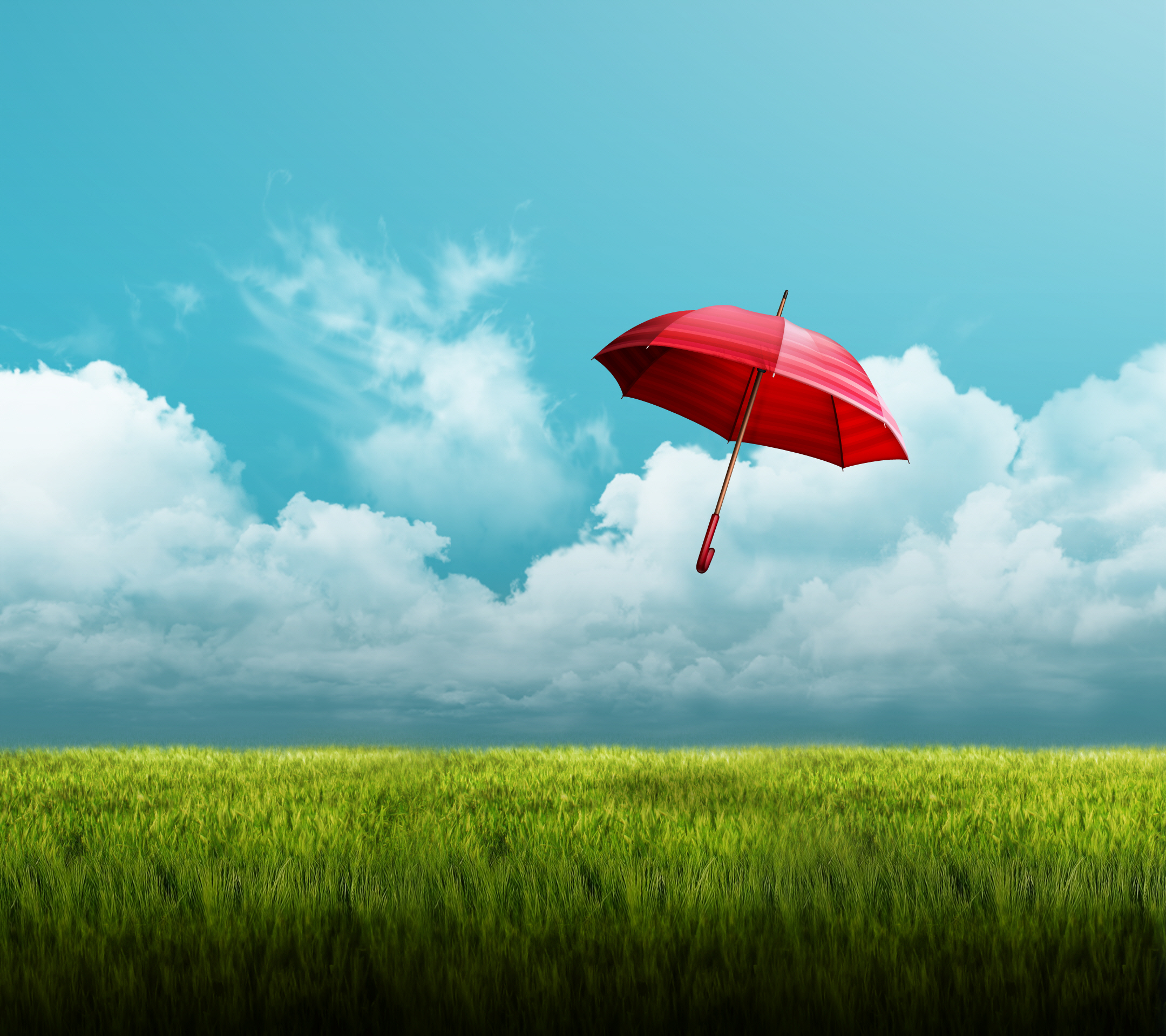 lg wallpaper,sky,umbrella,grassland,red,parachute