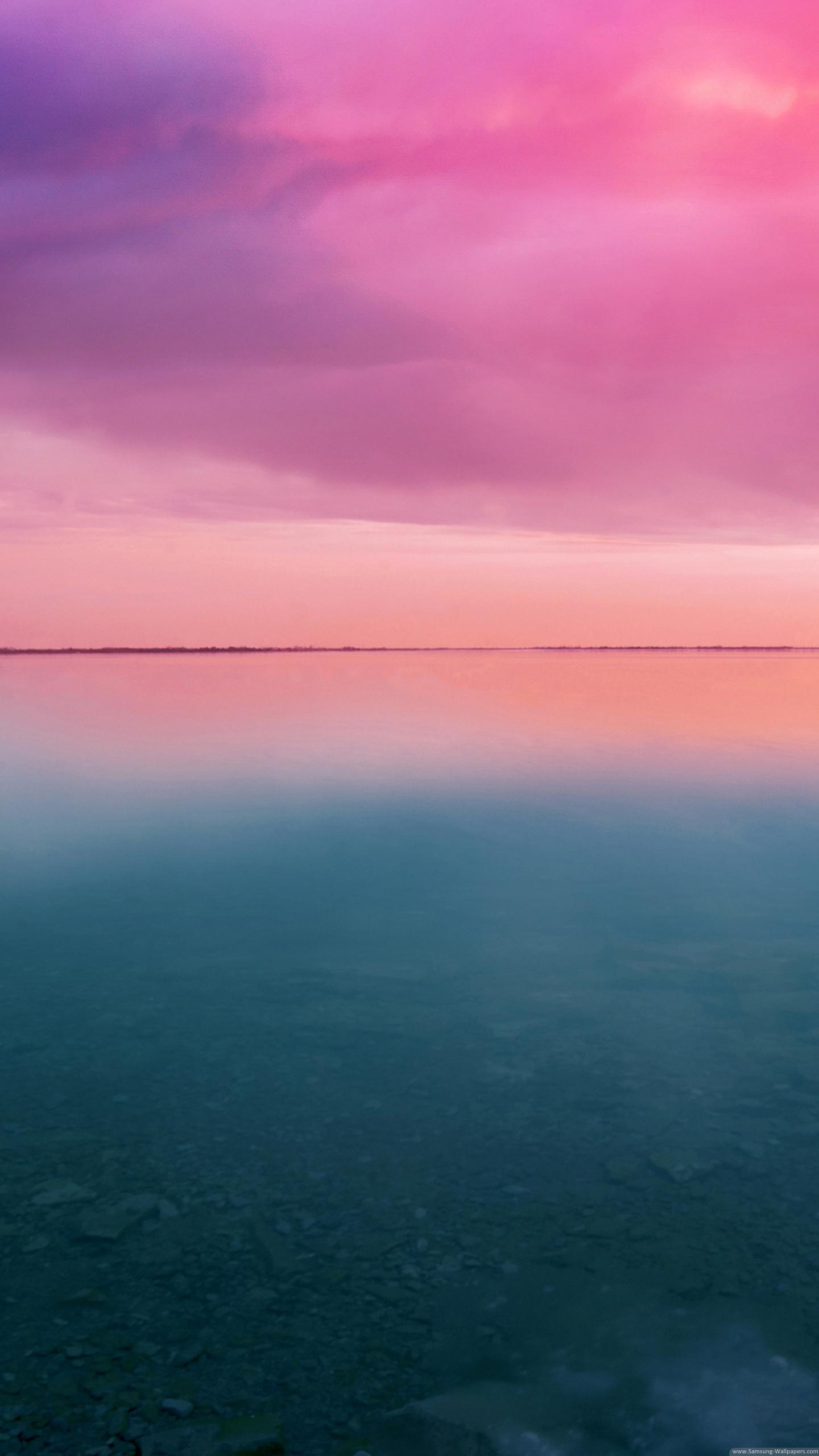lg wallpaper,sky,horizon,pink,sea,blue