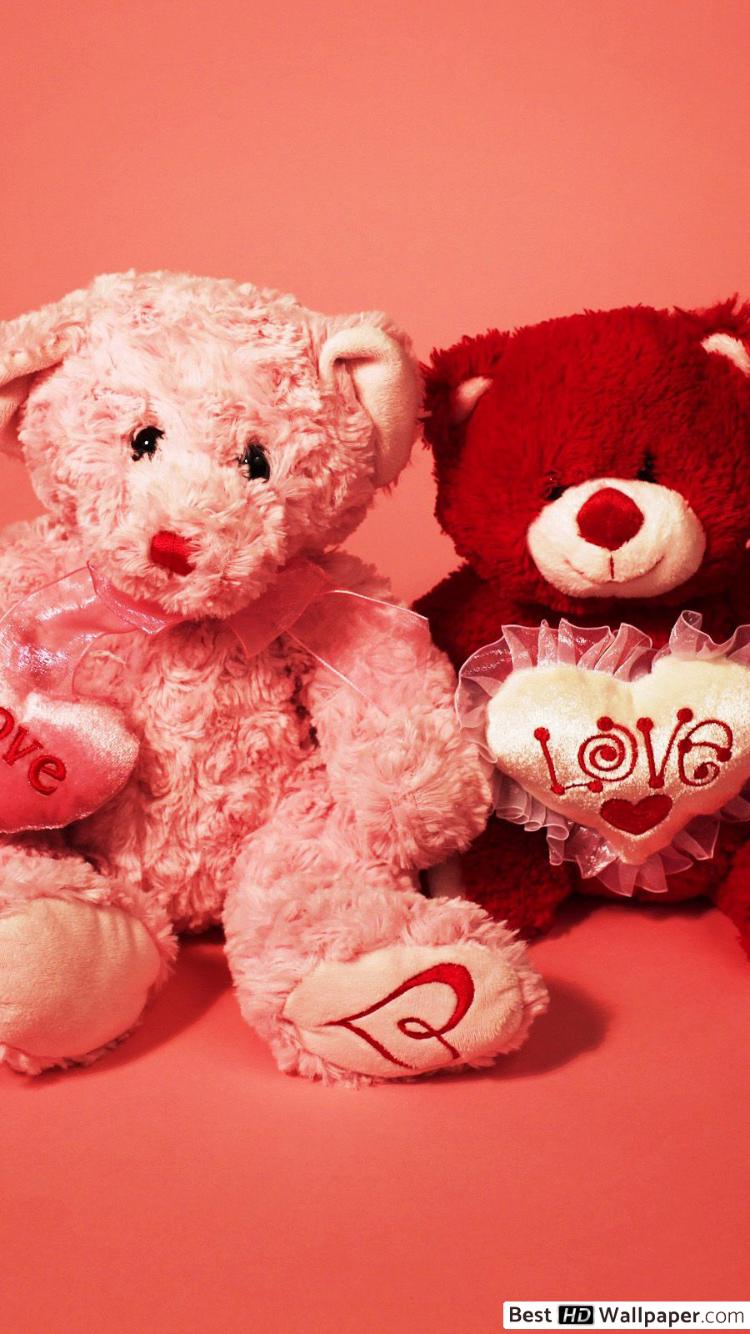 teddy bear wallpaper,teddy bear,stuffed toy,red,pink,toy