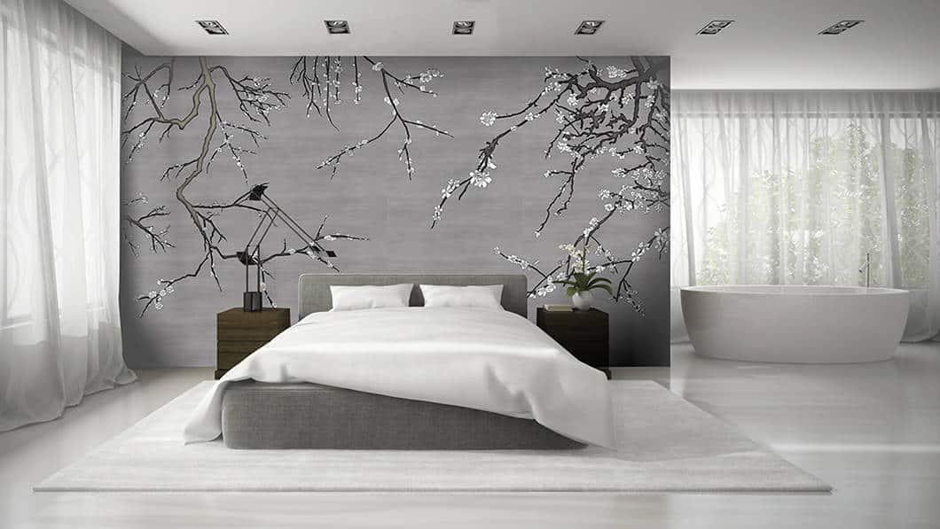 bedroom wallpaper,white,bedroom,room,wall,interior design