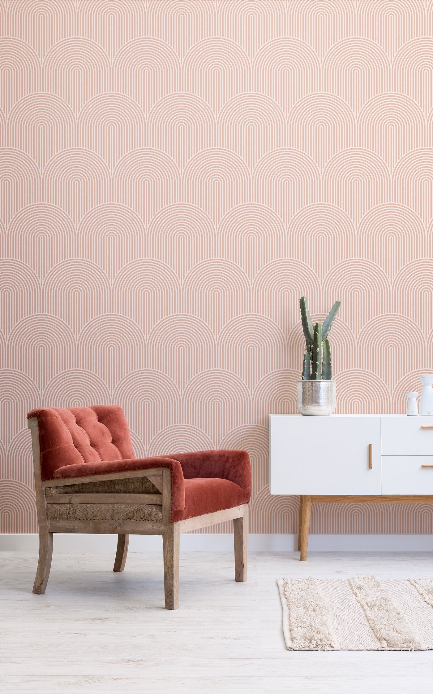 living room wallpaper,furniture,wall,room,interior design,pink