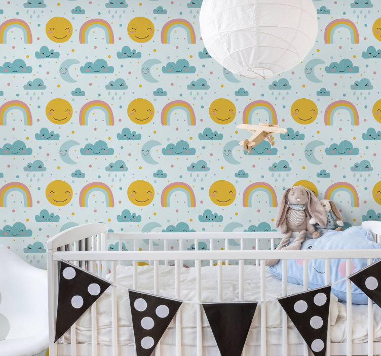 nursery wallpaper,aqua,turquoise,product,wallpaper,room