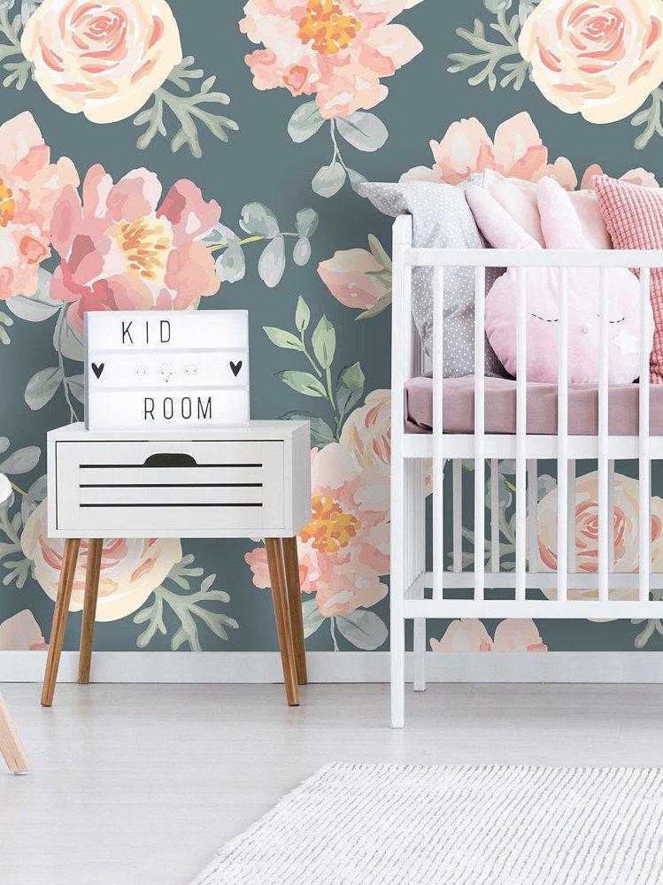 nursery wallpaper,pink,product,furniture,room,wallpaper