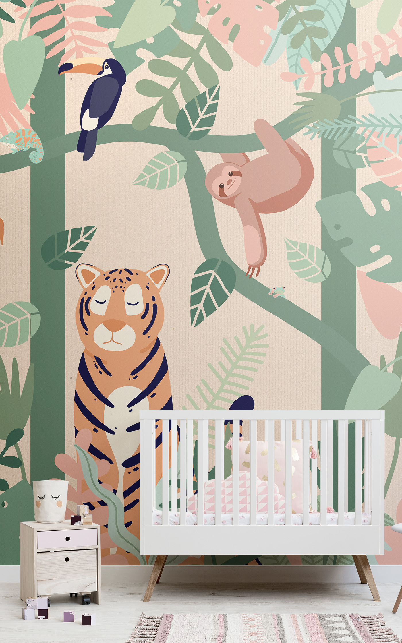 nursery wallpaper,wallpaper,room,tree,pattern,illustration