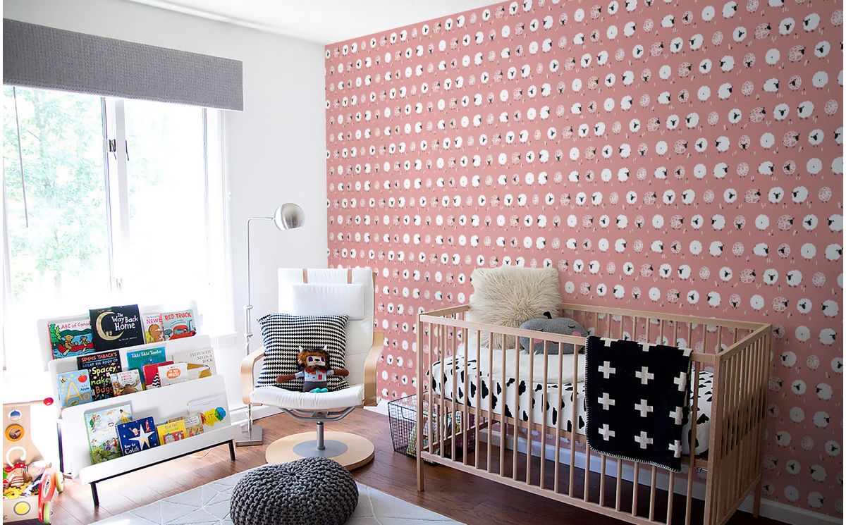 nursery wallpaper,room,product,furniture,wall,interior design