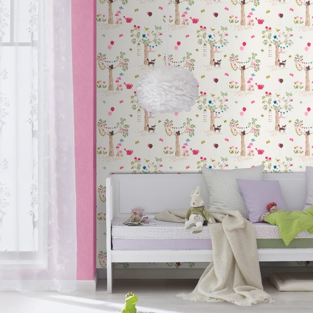 childrens wallpaper,wallpaper,pink,wall,interior design,room (53369) WallpaperUse